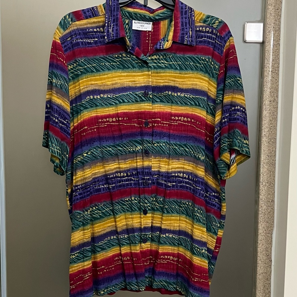 Alfred Dunner Multicolor Striped Blouse